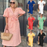 LYNORA | ELEGANTE MIDI JURK MET V-HALS