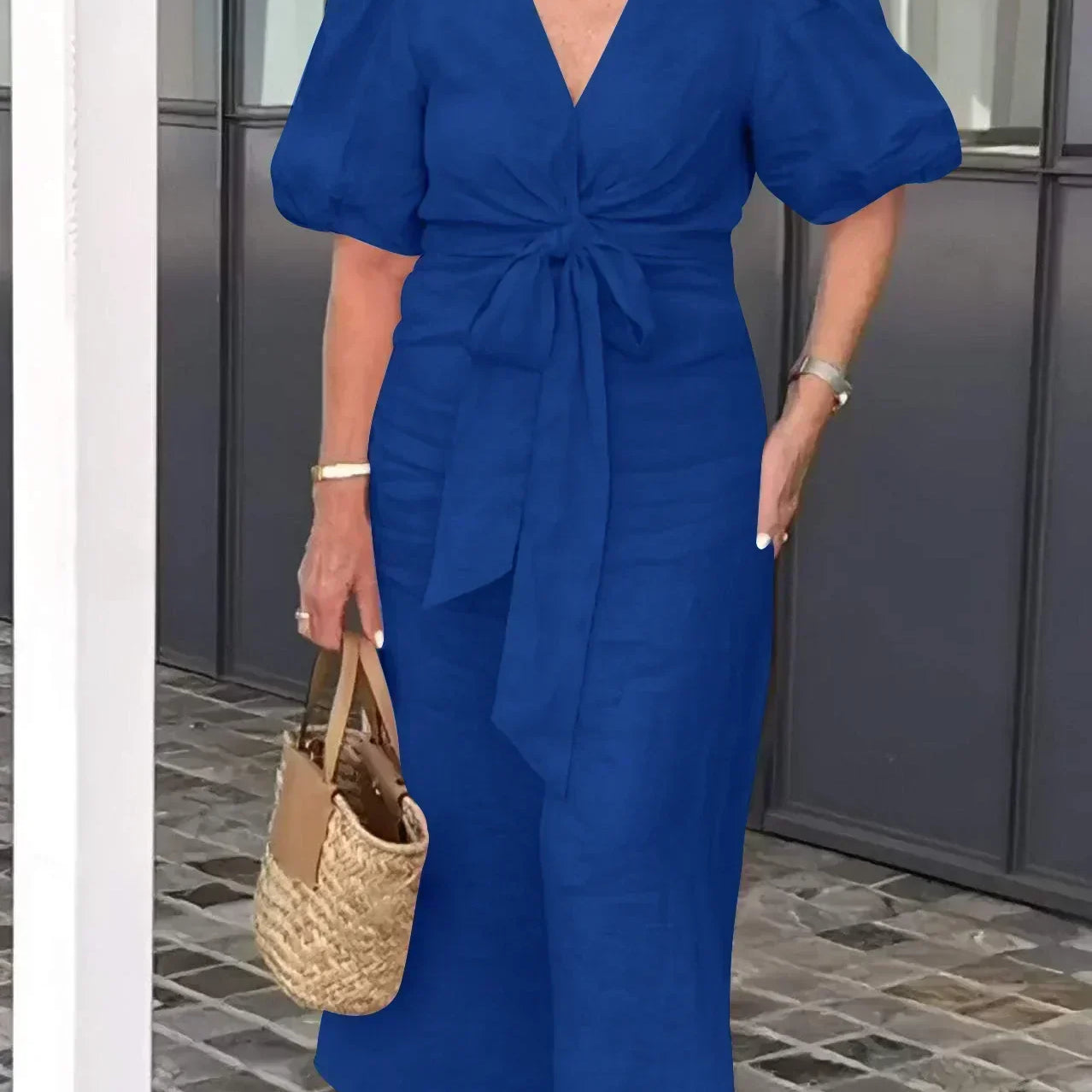 LYNORA | ELEGANTE MIDI JURK MET V-HALS