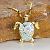 Retroketting met schildpad en groene vuuropaal