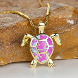 Retroketting met schildpad en groene vuuropaal