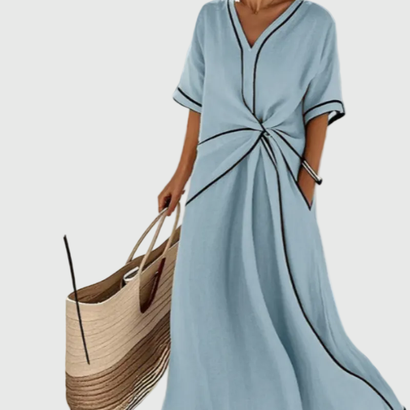 Helena | Maxi Jurk Drapé Zijkant