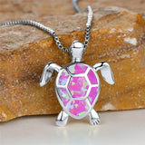 Retroketting met schildpad en groene vuuropaal