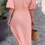 LYNORA | ELEGANTE MIDI JURK MET V-HALS