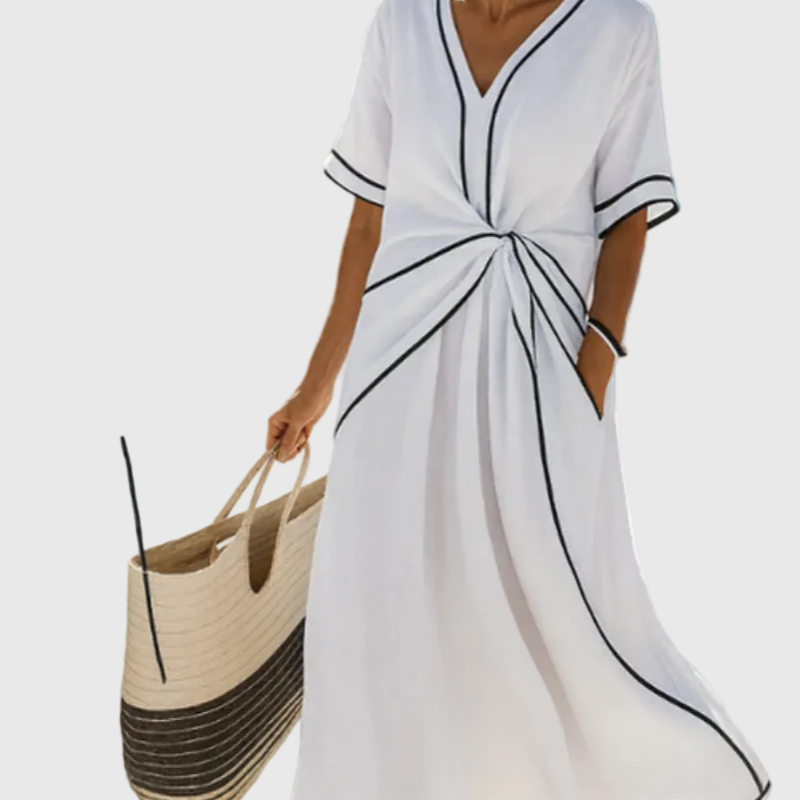 Helena | Maxi Jurk Drapé Zijkant