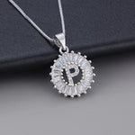 Witgouden ketting met initiaal Z en zirkonia
