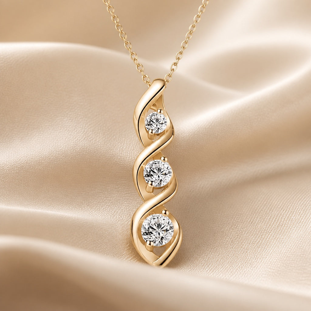 Witgouden ketting met oneindigheidshanger en zirkonia