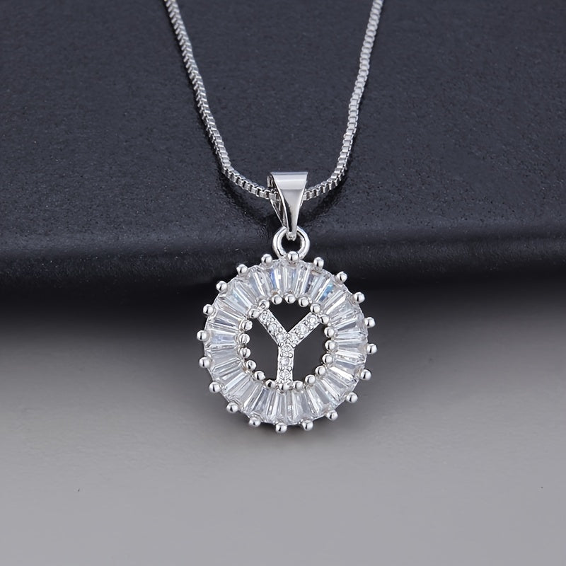 Witgouden ketting met initiaal Z en zirkonia