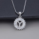 Witgouden ketting met initiaal Z en zirkonia