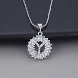 Witgouden ketting met initiaal Z en zirkonia