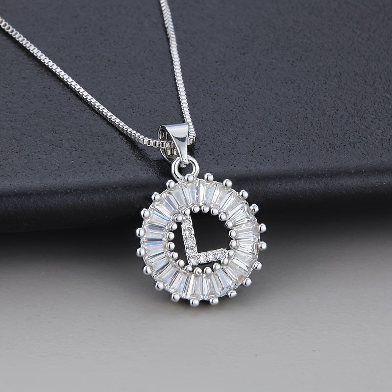 Witgouden ketting met initiaal Z en zirkonia