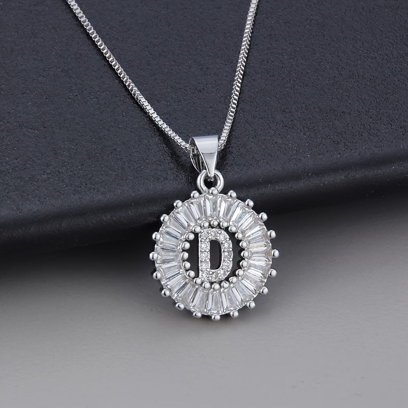 Witgouden ketting met initiaal Z en zirkonia