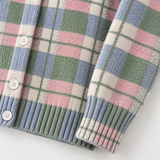 Margot | Pastel geruit vest met knopen