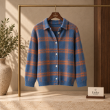 Zafira | Warm blauw geruit vest