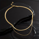 Gelaagde witgouden ketting met slangen