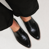 Hilde | Zwarte patchwork loafer
