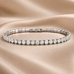 Witgouden tennisarmband met kristallen