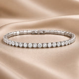 Witgouden tennisarmband met kristallen