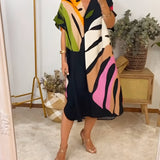 Rianna - Jurk met Abstracte Print