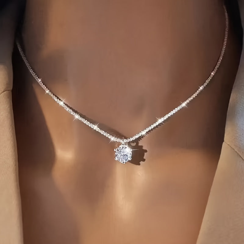 Witgouden ketting ‘Eeuwigheid’ met zirkonia