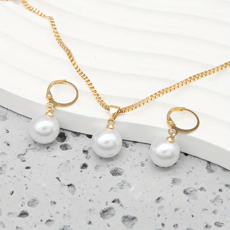 Elegante kettingenset met parels