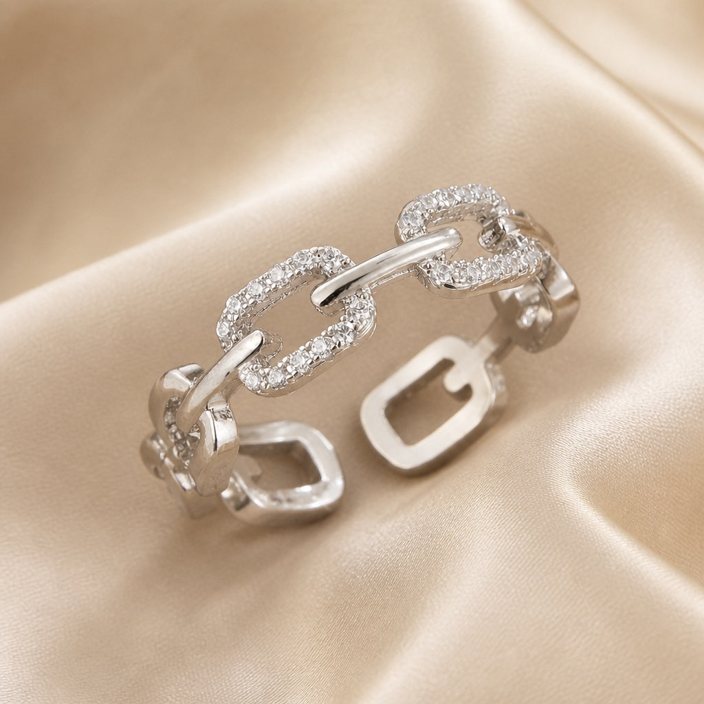 Witgouden ring met glanzende kubische zirkonia