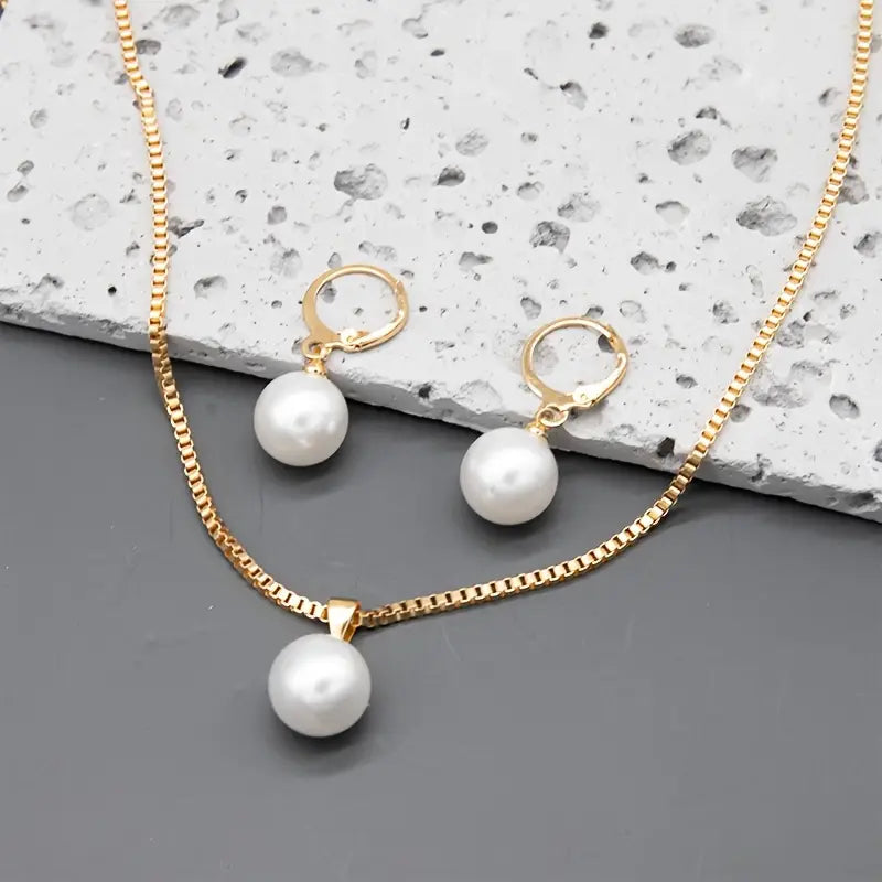 Elegante kettingenset met parels