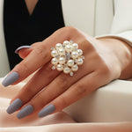 Verstelbare ring met parels