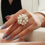 Verstelbare ring met parels