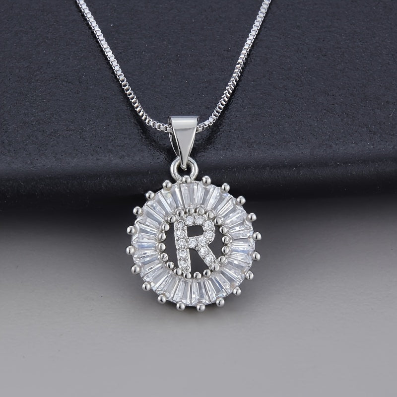 Witgouden ketting met initiaal Z en zirkonia