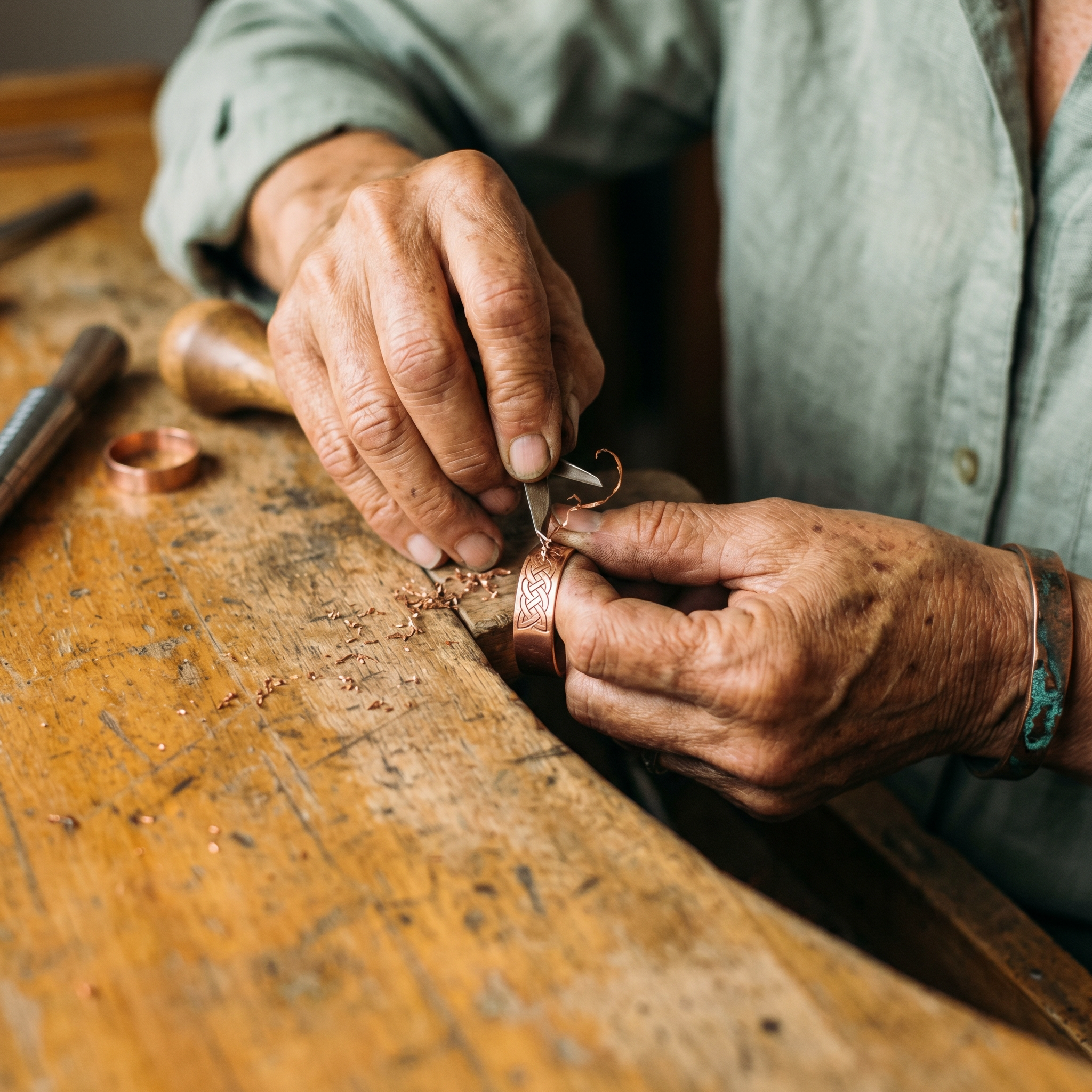 Plait koperen ring – afbeelding 3