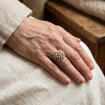 Klassieke gouden ring met parel