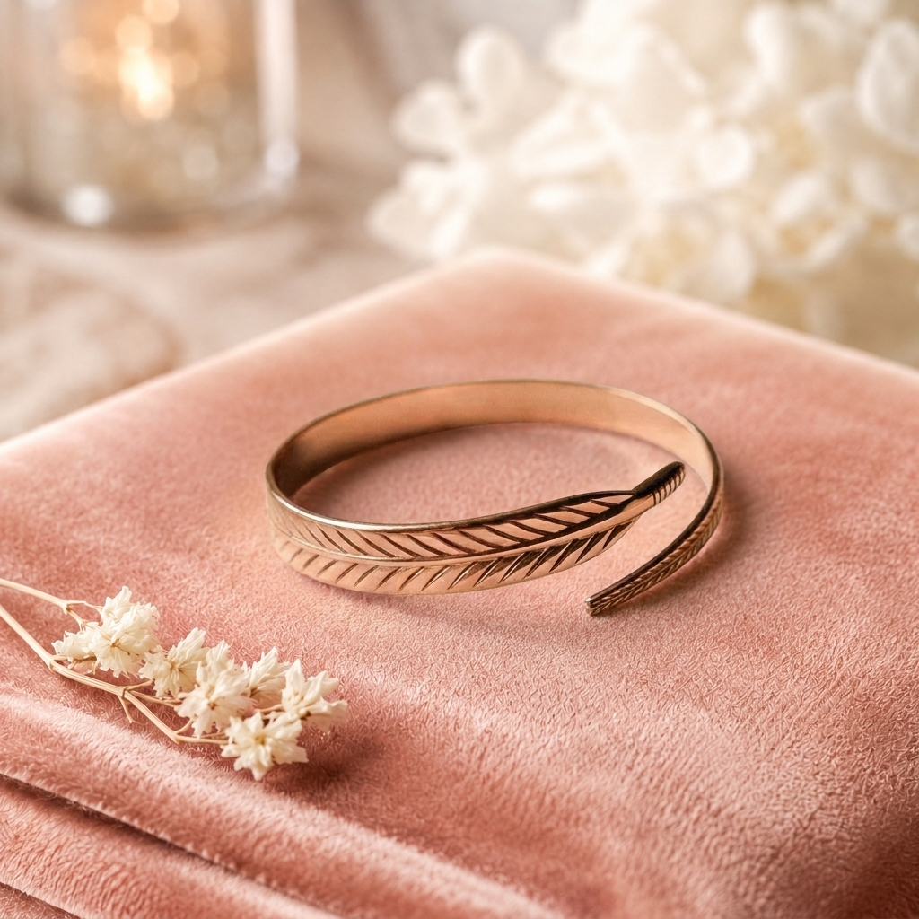 Petal koperen armband – handgemaakt van puur koper