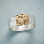 Zilveren ring met gouden detail