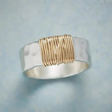 Zilveren ring met gouden detail