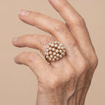 Klassieke gouden ring met parel