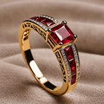 Retro-kroonring met robijn