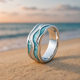 Ring met golvend turkooizen ontwerp