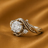 Luxe zilveren ring met tak en zirkonia
