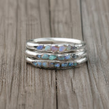 Zilveren ring met blauwe stenen