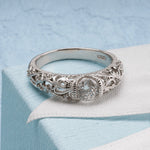 Elegante zilveren ring met zirkonia