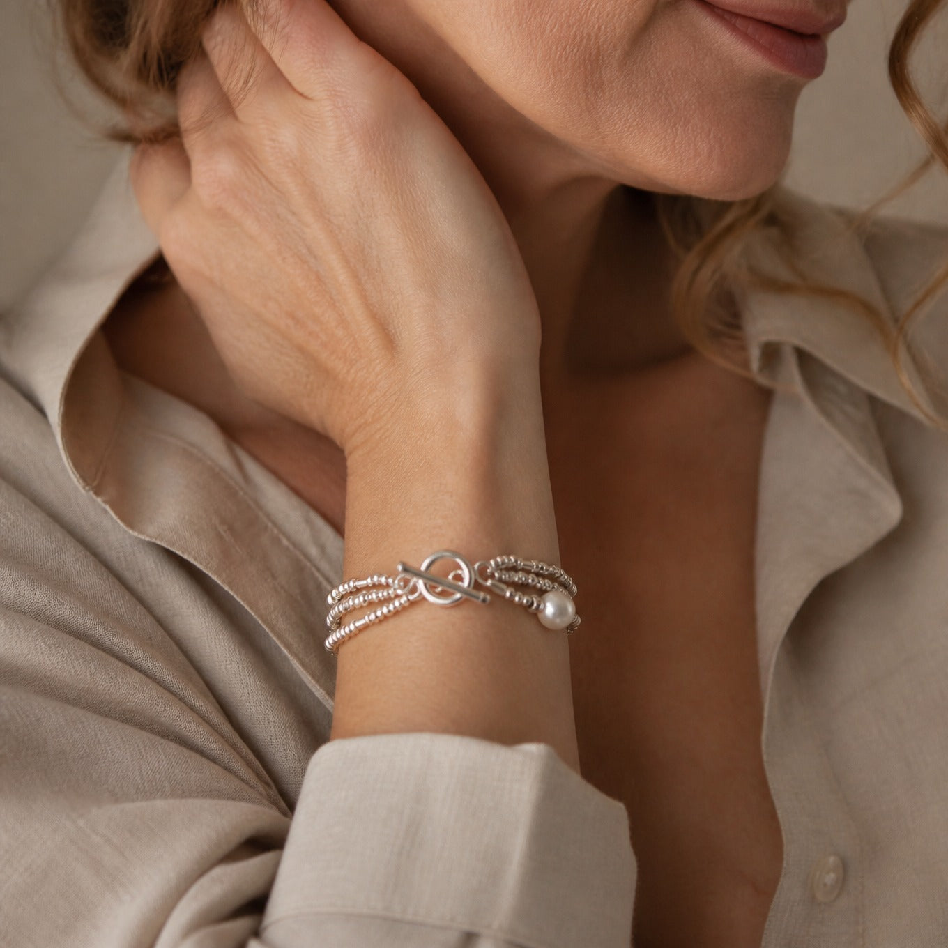 Set armbanden met parels