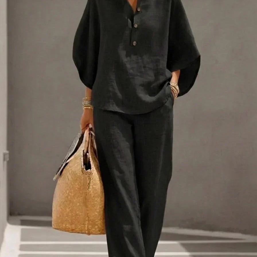 Immaculata | Linnen Set met Batwing Mouwen